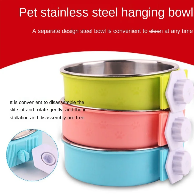 New Pet Bowl Feeder Cat Bowl Pet Stainless Steel Dog Bowl Dog Cage Hanging Fixed Dog Basin
New Pet Bowl Feeder Cat Bowl Pet Stainless Steel Dog Bowl Dog Cage Hanging Fixed Dog Basin