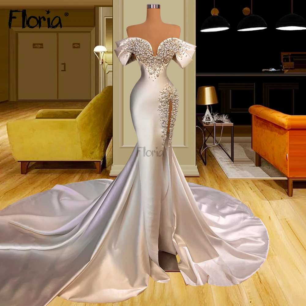 Haute Couture Pearls Beaded Long Prom Dress Arabic V Neck Rhinestones Evening Dresses Women Satin Mermaid Wedding Party Gowns
Haute Couture Pearls Beaded Long Prom Dress Arabic V Neck Rhinestones Evening Dresses Women Satin Mermaid Wedding Party Gowns