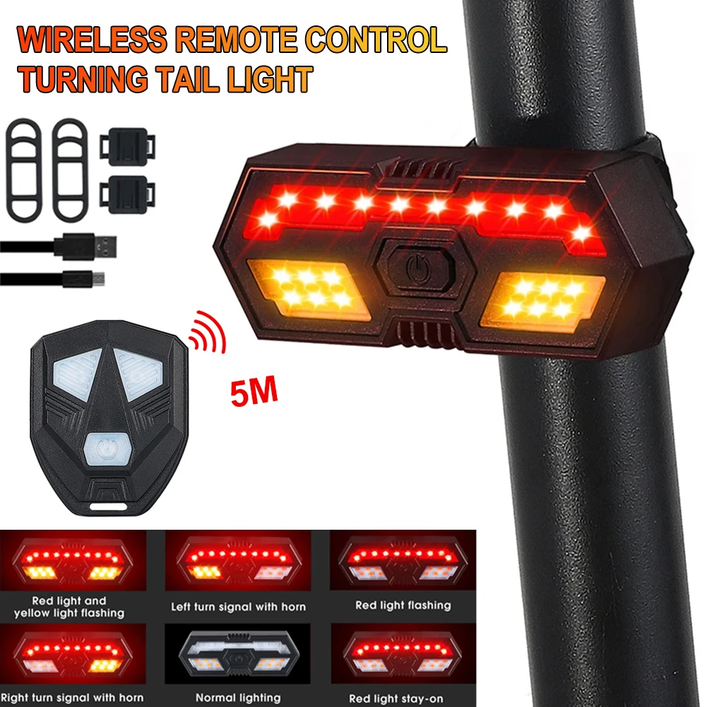 New Wireless Remote Turn Signal Bicycle Light with Horn MTB Directional LED Bike Taillight USB Rechargeable Cycling Rear Light
New Wireless Remote Turn Signal Bicycle Light with Horn MTB Directional LED Bike Taillight USB Rechargeable Cycling Rear Light
