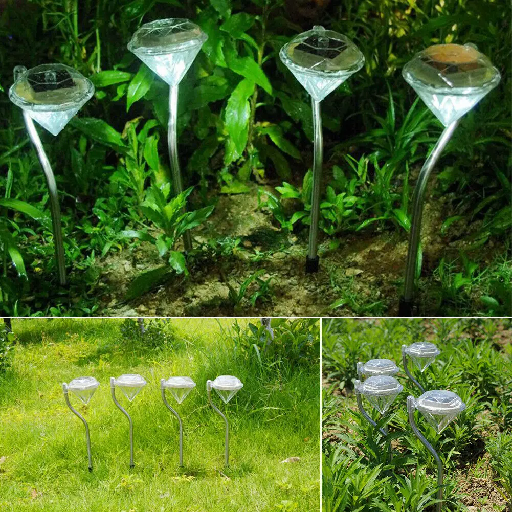 4pcs Diamond Stake Solar Lamp Lights Garden Border Post Outdoor Stainless Steel Solar LED
4pcs Diamond Stake Solar Lamp Lights Garden Border Post Outdoor Stainless Steel Solar LED