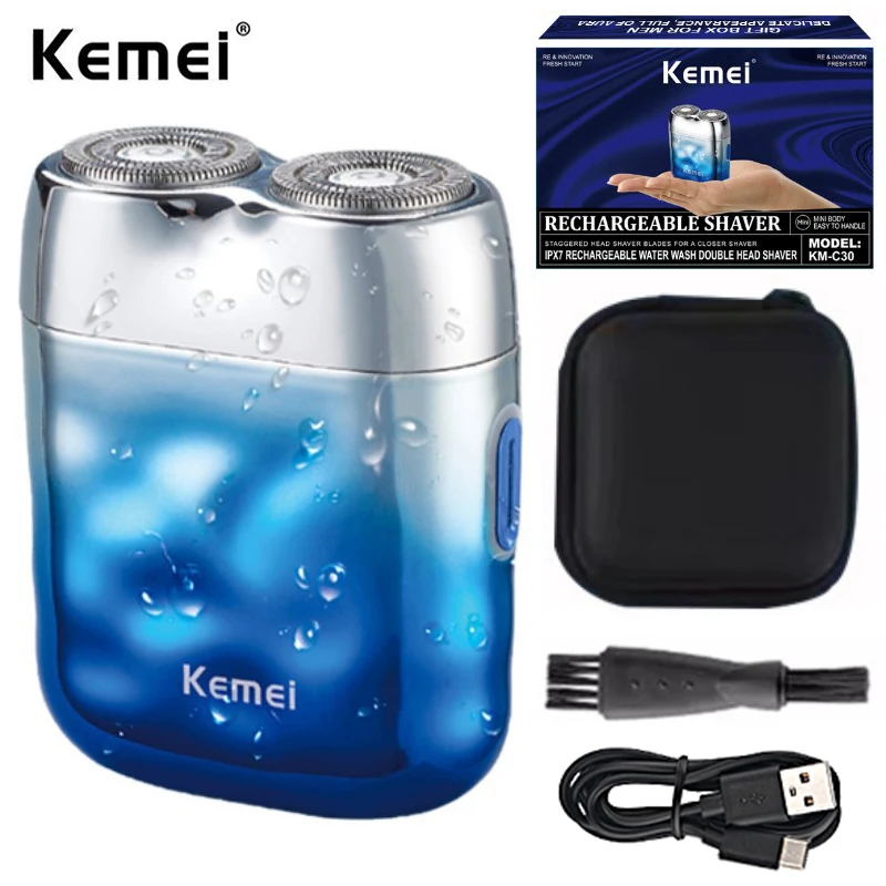 Kemei Full Body Washing Shaver Double Knife Head Trimmer Quick Charging Mini Design Razor Men’s Electric Shaving Machine Km-C30
Kemei Full Body Washing Shaver Double Knife Head Trimmer Quick Charging Mini Design Razor Men’s Electric Shaving Machine Km-C30