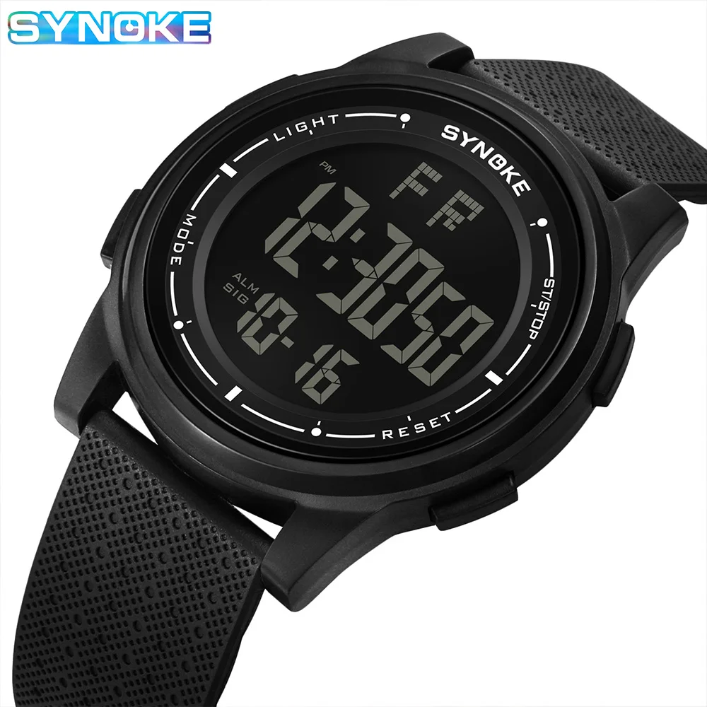 

SYNOKE Men Watch Sports Military 5Bar Waterproof Stopwatch Wristwatch Clock Back Light Display Digital Watches Reloj Hombre