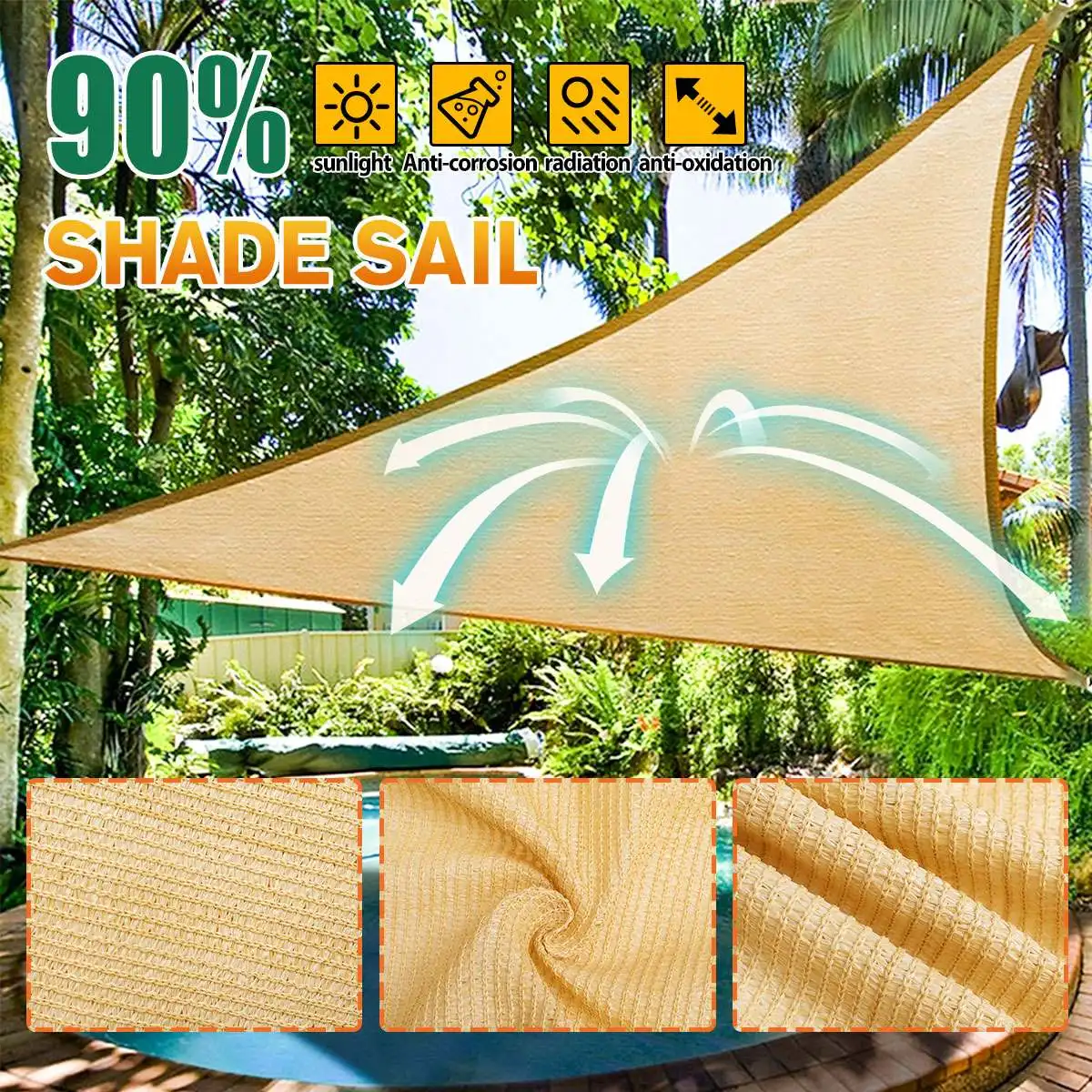 Waterproof Sun Shelter Sunshade Protection Outdoor Canopy Garden Patio Pool Shade Sail Awning Camping Shade Protection Shade
Waterproof Sun Shelter Sunshade Protection Outdoor Canopy Garden Patio Pool Shade Sail Awning Camping Shade Protection Shade