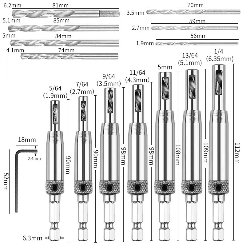 Self Centering Drill Kit for Door Window Hinges Hexagonal Shank Positioning Hole Puncher Hinge Tapper Woodworking Power Tools
Self Centering Drill Kit for Door Window Hinges Hexagonal Shank Positioning Hole Puncher Hinge Tapper Woodworking Power Tools