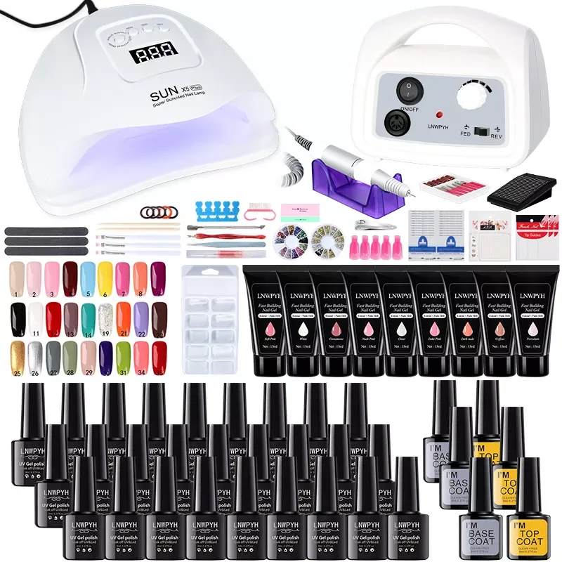Nail Set Manicure Set 54W UV Led Lamp 35000RPM Nail Drill Machine and Nail Extensions Quick Building Gel Nail Art Kit nail kit
Nail Set Manicure Set 54W UV Led Lamp 35000RPM Nail Drill Machine and Nail Extensions Quick Building Gel Nail Art Kit nail kit