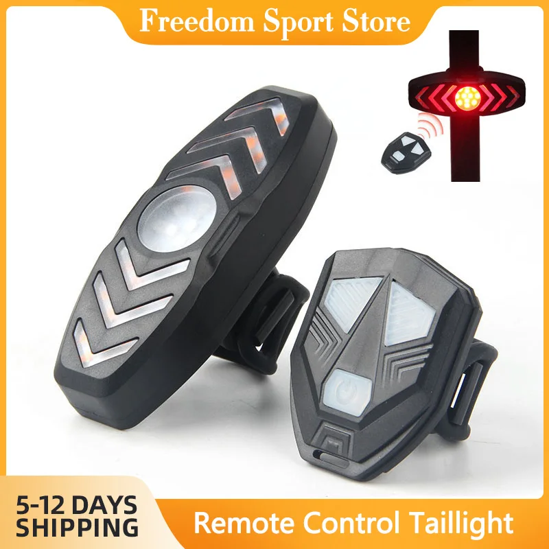

Flashing Taillight With Horn Mountain Bike Tail Light USB Rechargeable Bike Rear Light Turn Signals Remote Control