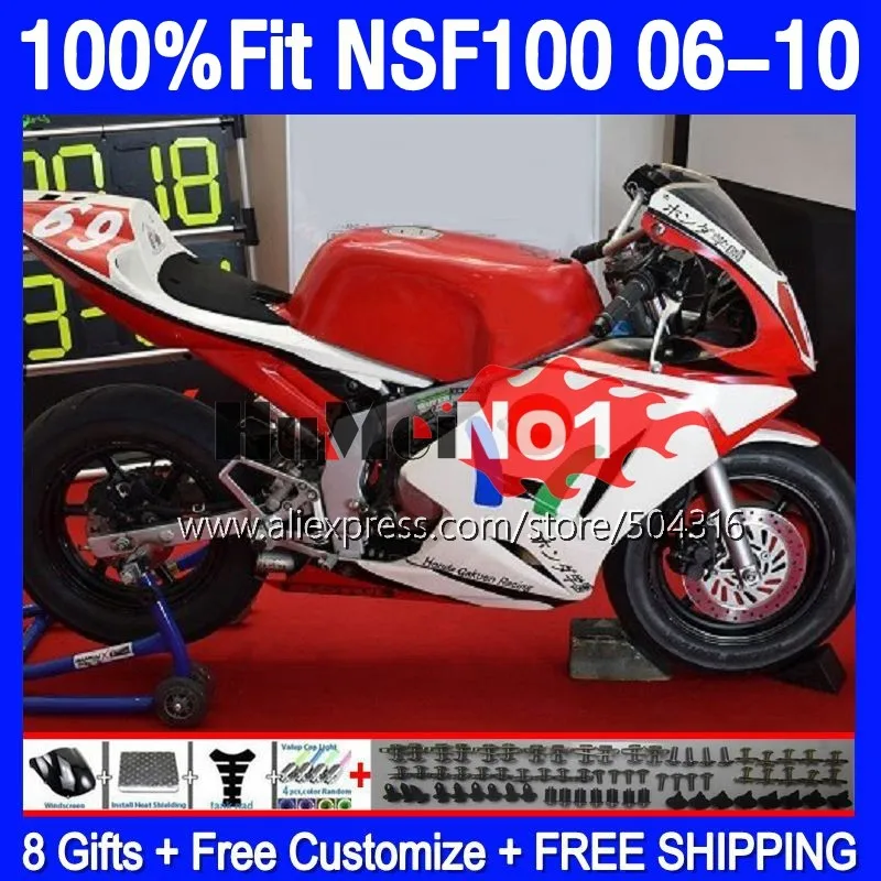 

Fiberglass Race For HONDA NSF 100 NSF100 06 07 08 09 10 167MC.42 NSF-100 2006 2007 2008 2009 2010 Injection Fairing red glossy