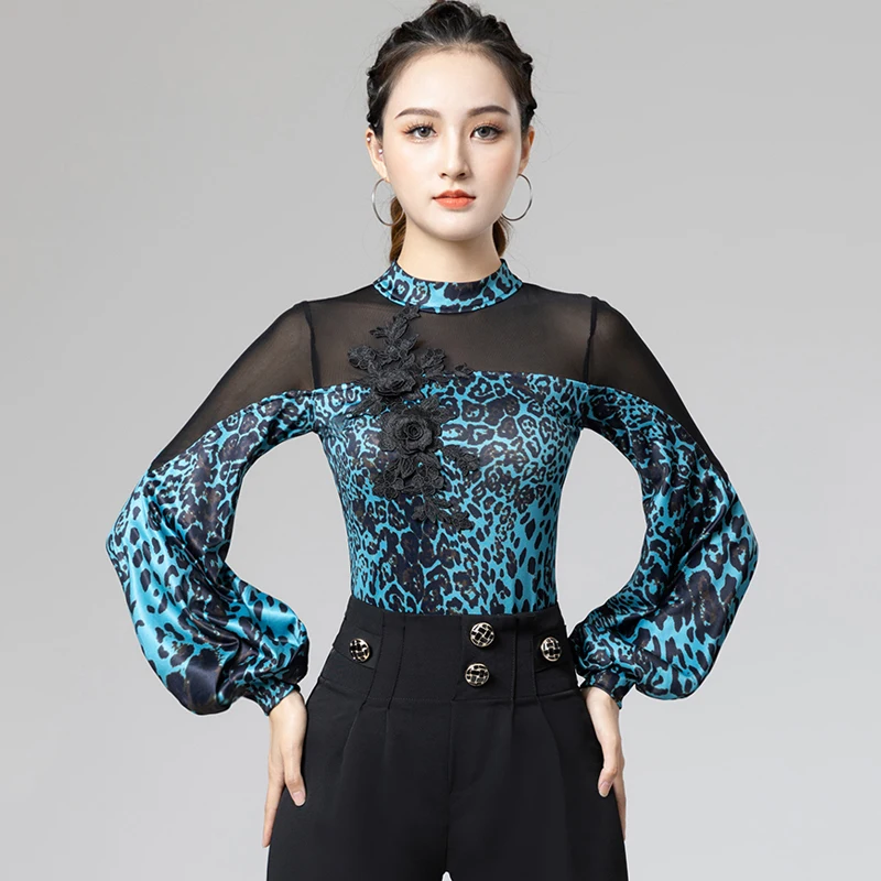 Leopard Ballroom Tops Women Latin Practice Wear Salsa Clothing Mesh Modern Dancing Outfit Stage Costume Tango Dancewear DL9797
Leopard Ballroom Tops Women Latin Practice Wear Salsa Clothing Mesh Modern Dancing Outfit Stage Costume Tango Dancewear DL9797