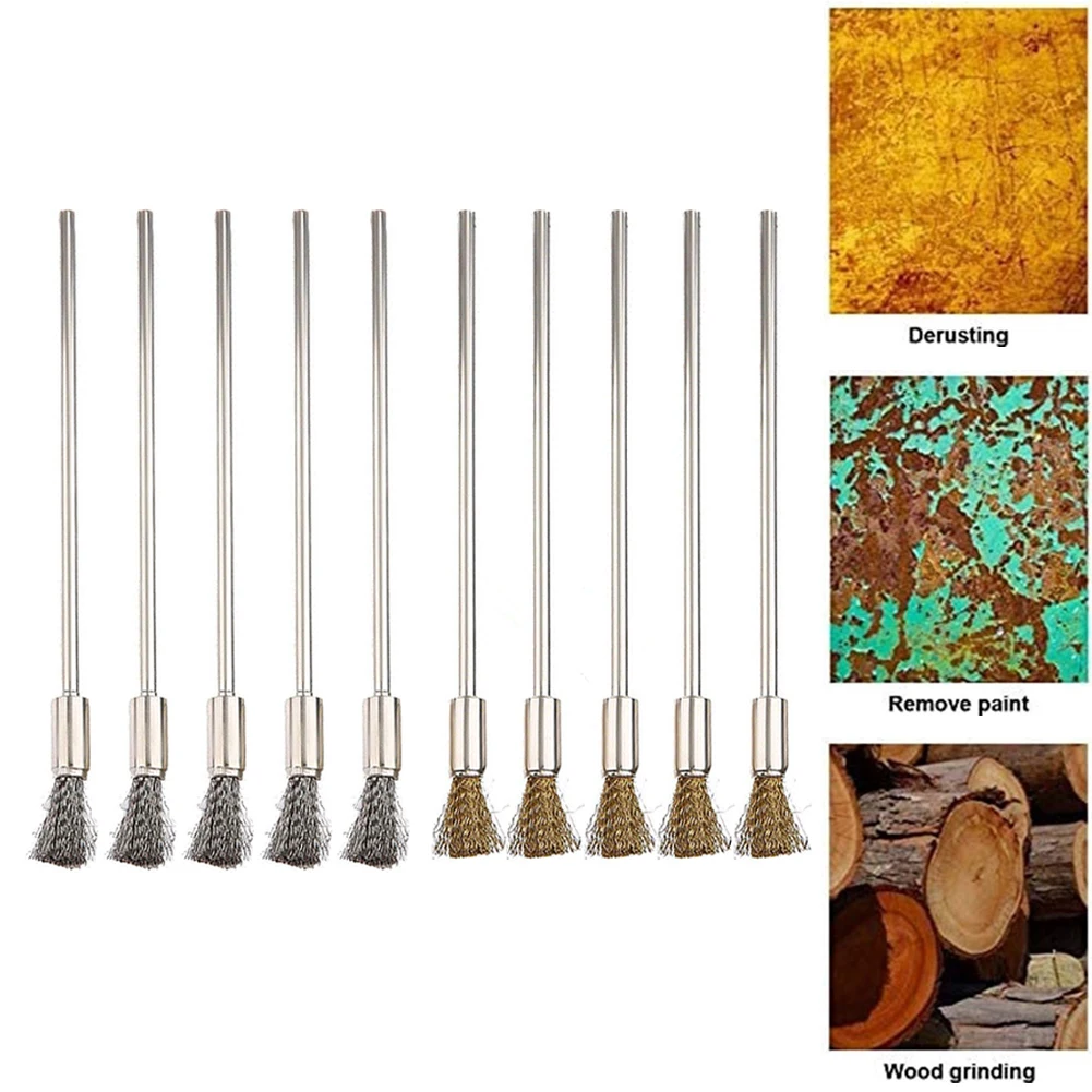 5pcs Wire Brushes Brass Stainless Steel 3mm Shank Extended Brush For Dremel Drill Polishing Grinding Wheel Cleaning Brush
5pcs Wire Brushes Brass Stainless Steel 3mm Shank Extended Brush For Dremel Drill Polishing Grinding Wheel Cleaning Brush