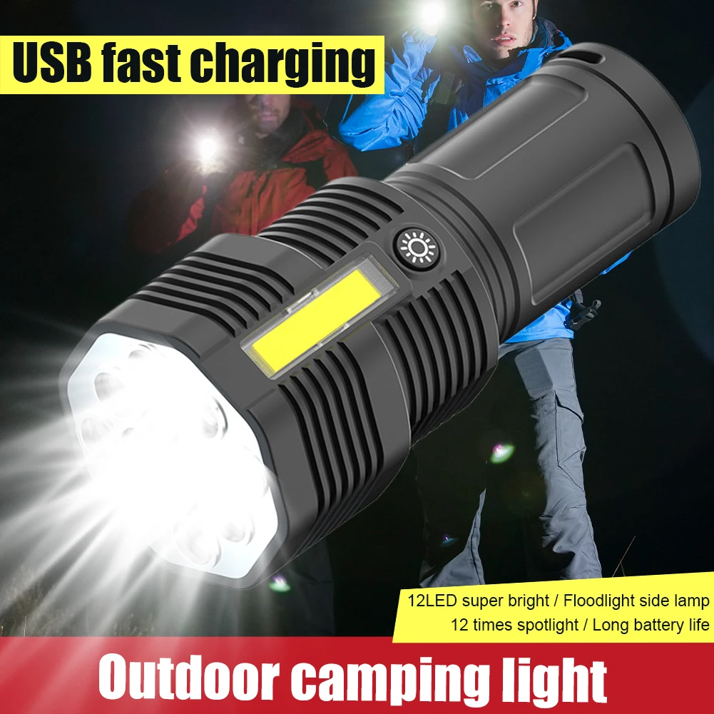 1000 Lumens Flashlight 12LED Strong Light Rechargeable Waterproof Torch With 4 Modes Outdoor Camping Hiking Flashlight
1000 Lumens Flashlight 12LED Strong Light Rechargeable Waterproof Torch With 4 Modes Outdoor Camping Hiking Flashlight