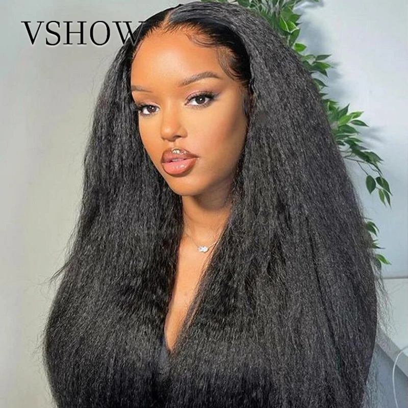 VSHOW 210% Kinky Straight Wig 4x4x1 T Part Lace Wig Human Hair with Baby Hair Preplucked 13x4x1 Lace Closure Yaki Straight Wigs
VSHOW 210% Kinky Straight Wig 4x4x1 T Part Lace Wig Human Hair with Baby Hair Preplucked 13x4x1 Lace Closure Yaki Straight Wigs
