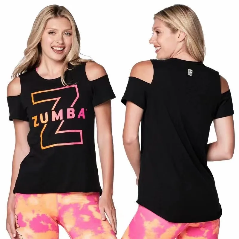 Спортивная быстросохнущая футболка zumba с коротким рукавом для танцев 
Спортивная быстросохнущая футболка zumba с коротким рукавом для танцев