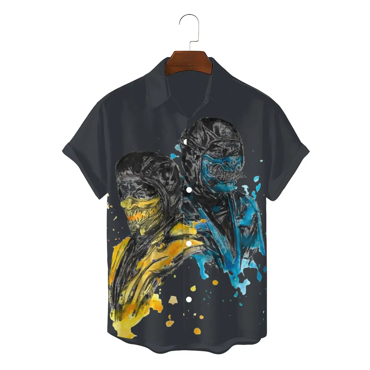 3d-рубашка для видеоигр Mortal Kombat, классические рубашки Shinobi Scorpion и SubZero, Повседневная модная мужская одежда с принтом 
3d-рубашка для видеоигр Mortal Kombat, классические рубашки Shinobi Scorpion и SubZero, Повседневная модная мужская одежда с принтом