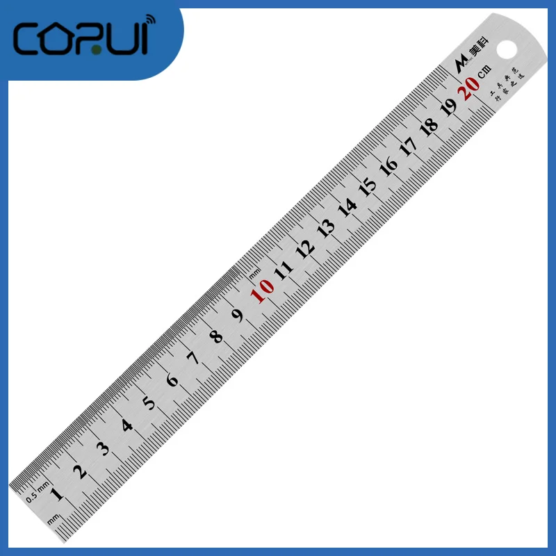 

Stainless Steel Metric Ruler 15cm/20cm/30cm/50cm Straight Ruler Double Side Straightedge Double Side Scale Precision Metric Rule