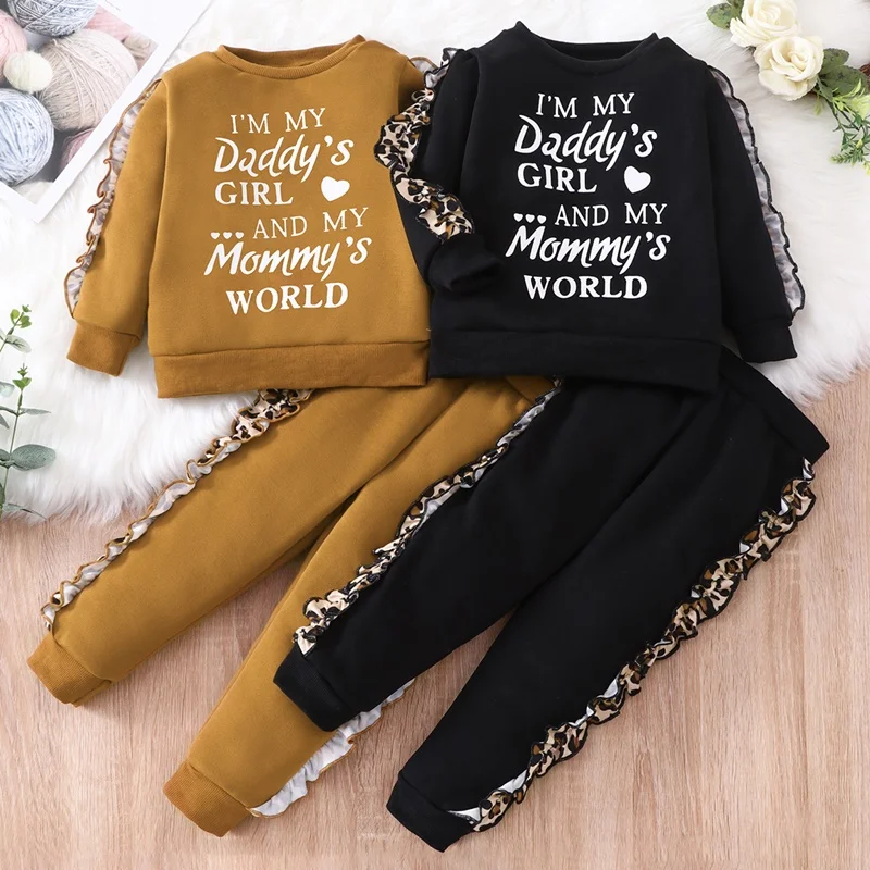 2022 Spring Fall Kids Clothes Girls Boys Clothing Sets Letter Leopard Print Ruffles Long Sleeve Tops+trousers Children Suit 1-6Y
2022 Spring Fall Kids Clothes Girls Boys Clothing Sets Letter Leopard Print Ruffles Long Sleeve Tops+trousers Children Suit 1-6Y