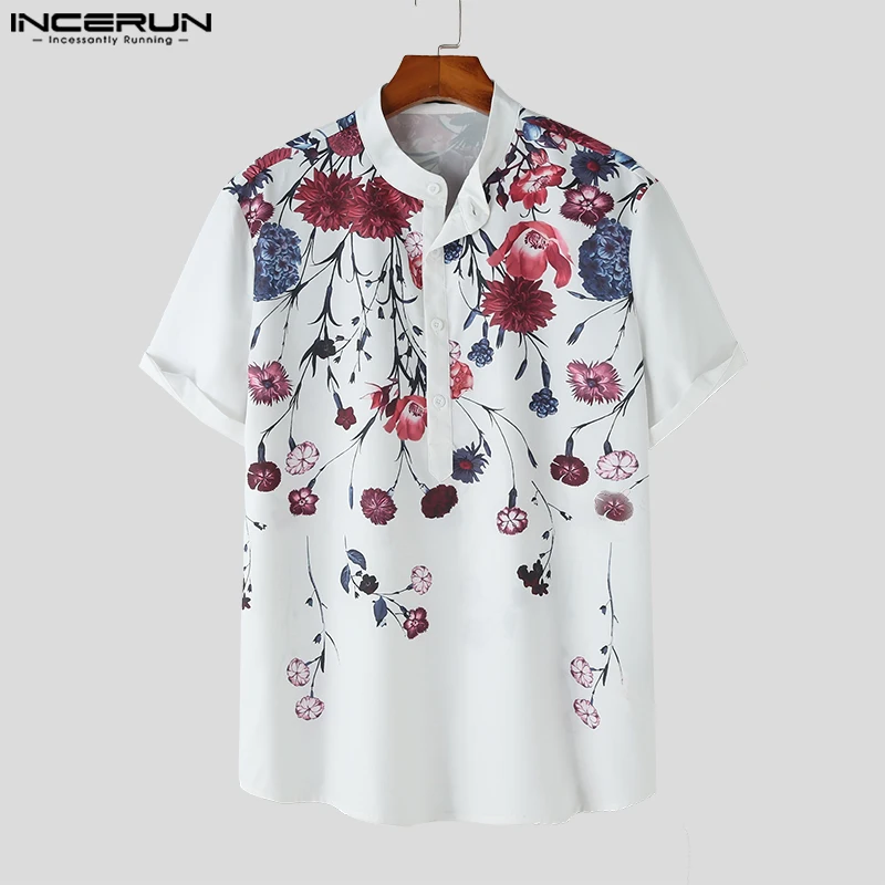2023 Men Shirt Flower Printing Stand Collar Short Sleeve Streetwear Vacation Men Clothing Summer Casual Camisas S-5XL INCERUN
2023 Men Shirt Flower Printing Stand Collar Short Sleeve Streetwear Vacation Men Clothing Summer Casual Camisas S-5XL INCERUN
