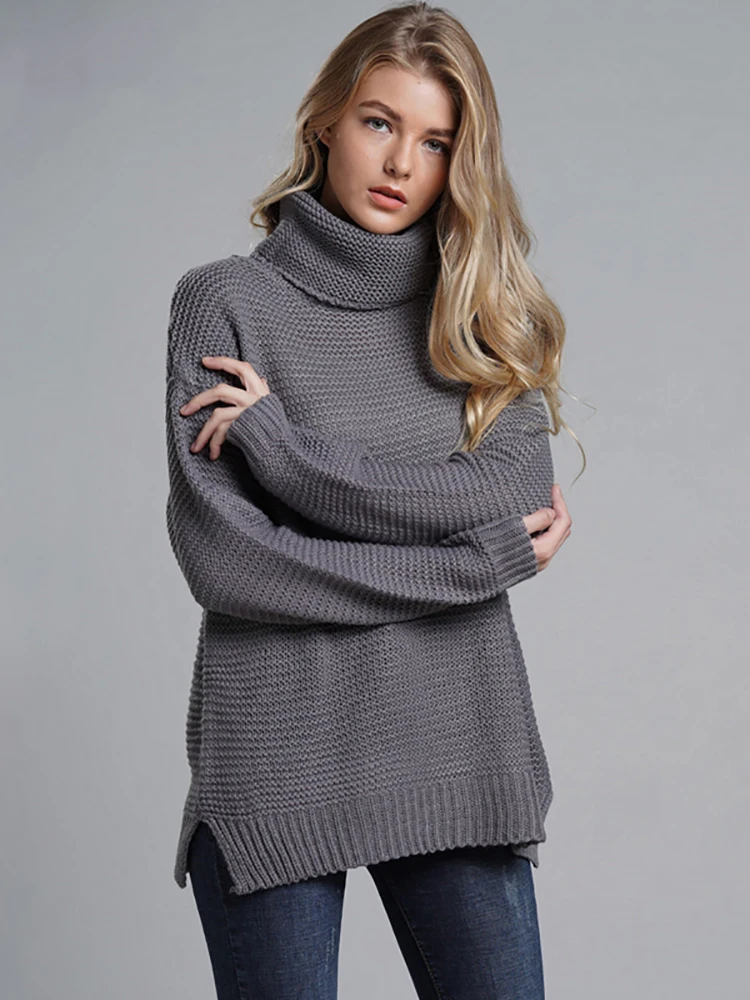 

Fitshinling Fashion Woman Winter Sweater Knitwear Hot Sale 6 Colors Solid Women's Turtleneck Sweaters And Pullovers Jumper Sale