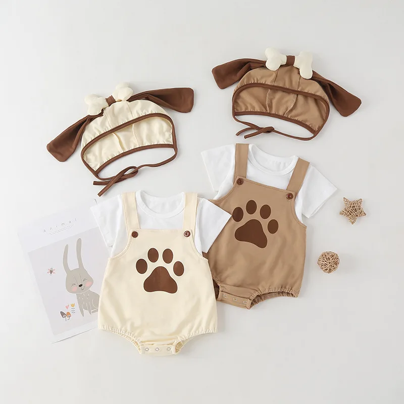 2022 New Baby Clothes Girls Boys 3 Pcs Sets Lovely Dog Strap Baby Romper+Short Sleeve T-shirt+3D Hat Cotton Baby Bodysuits 0-18M
2022 New Baby Clothes Girls Boys 3 Pcs Sets Lovely Dog Strap Baby Romper+Short Sleeve T-shirt+3D Hat Cotton Baby Bodysuits 0-18M