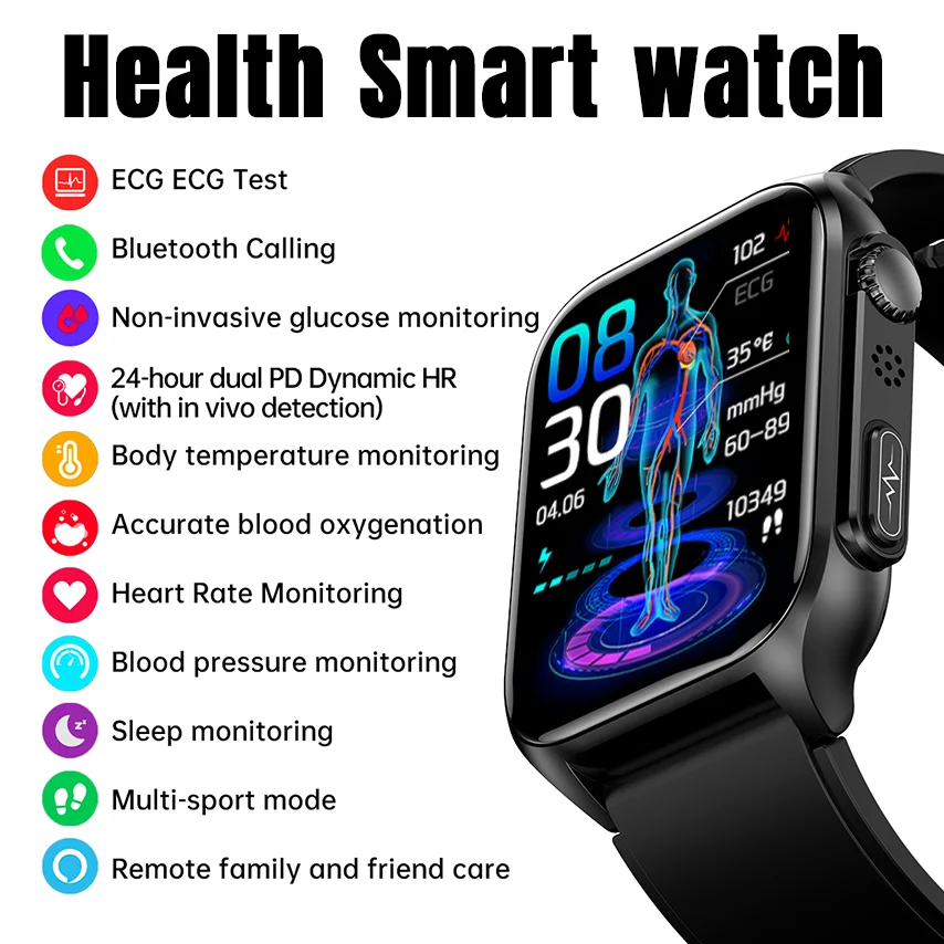 2023 New Blood Sugar Smart Watch Men ECG+PPG Voice Calling Sport Watches IP67 Waterproof Smartwatch For Huawei Health Glucometer
2023 New Blood Sugar Smart Watch Men ECG+PPG Voice Calling Sport Watches IP67 Waterproof Smartwatch For Huawei Health Glucometer