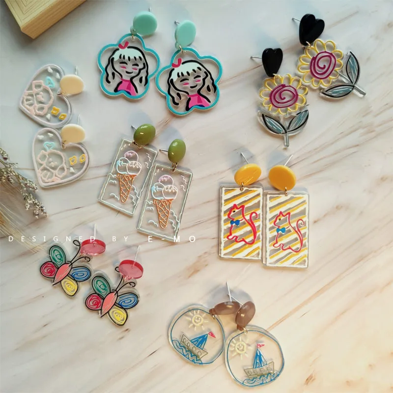 Childlike Graffiti Embossed Stud Earrings Niche Design Summer Earrings Cute Puppy Acrylic Color Contrast Earrings Trend Earrings
Childlike Graffiti Embossed Stud Earrings Niche Design Summer Earrings Cute Puppy Acrylic Color Contrast Earrings Trend Earrings