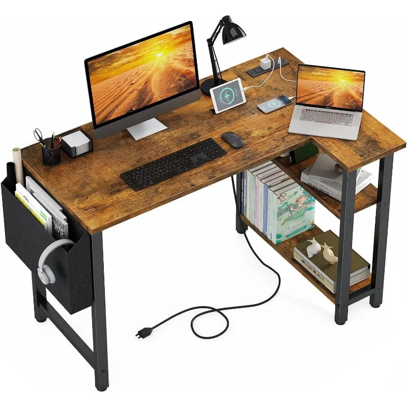 Lufeiya Small L Shaped Desk with Power Outlet Shelves, 40 Inch Corner Desk for Small Space Home Office, L-Shaped
Lufeiya Small L Shaped Desk with Power Outlet Shelves, 40 Inch Corner Desk for Small Space Home Office, L-Shaped