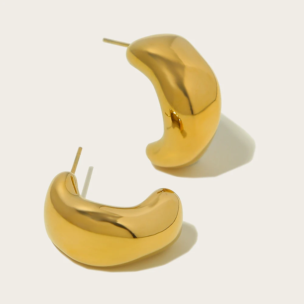 YACHAN 18K Gold Plated Stainless Steel Stud Earrings for Women Trendy Irregular Waterproof Hoop Earrings Aesthetic Jewelry 
YACHAN 18K Gold Plated Stainless Steel Stud Earrings for Women Trendy Irregular Waterproof Hoop Earrings Aesthetic Jewelry