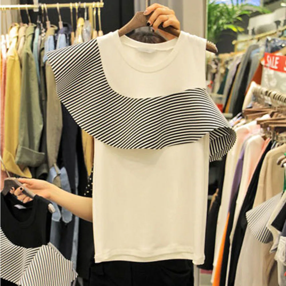 Women's T-Shirt Short Sleeve Round Neck Standard Stripe Spring Summer Simple Round Neck Ladies Fashion Female Cute Casual Top
Women's T-Shirt Short Sleeve Round Neck Standard Stripe Spring Summer Simple Round Neck Ladies Fashion Female Cute Casual Top