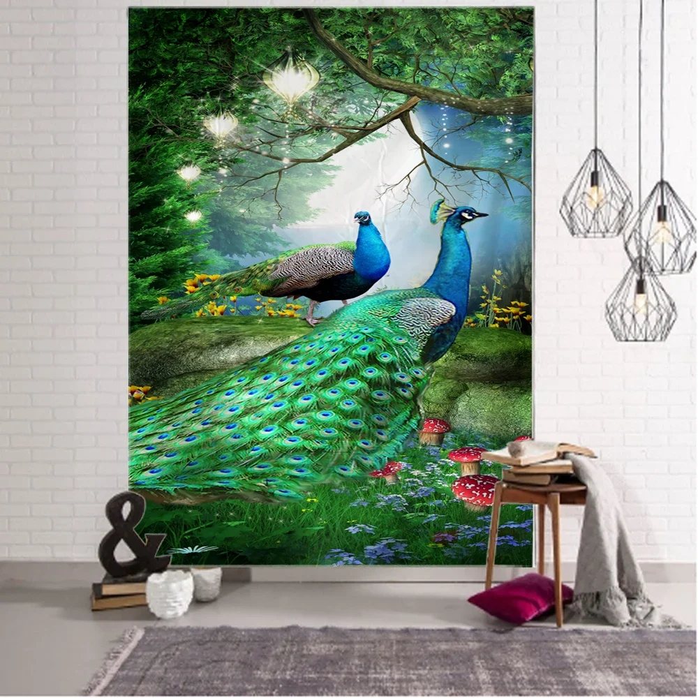 Green Forest Bird Peacock Couple Tapestry Tapestry Tapestry Art Style Decorative Home Living Room Wall Art
Green Forest Bird Peacock Couple Tapestry Tapestry Tapestry Art Style Decorative Home Living Room Wall Art