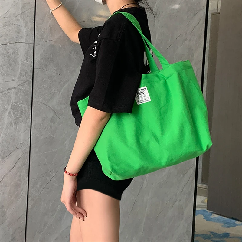 Canvas Bag for Women Shoulder Bags Female Handbags Green Large Capacity Storage Reusable Girls Shopper Totes Bag 2022
Canvas Bag for Women Shoulder Bags Female Handbags Green Large Capacity Storage Reusable Girls Shopper Totes Bag 2022