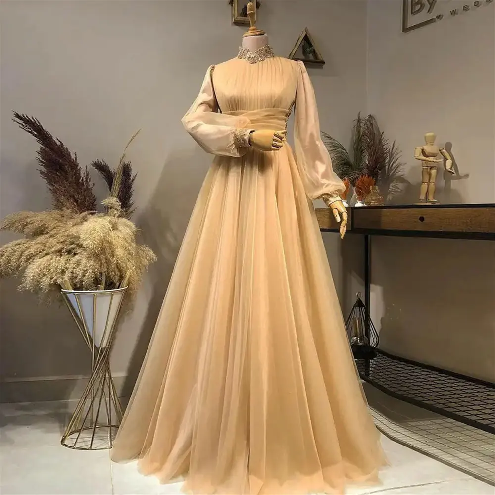 Muslim Evening Dresses For Women Chiffon Long Sleeve abendkleider Beaded Moroccan Caftan Muslim Prom Gowns Applique Robe Vestido
Muslim Evening Dresses For Women Chiffon Long Sleeve abendkleider Beaded Moroccan Caftan Muslim Prom Gowns Applique Robe Vestido