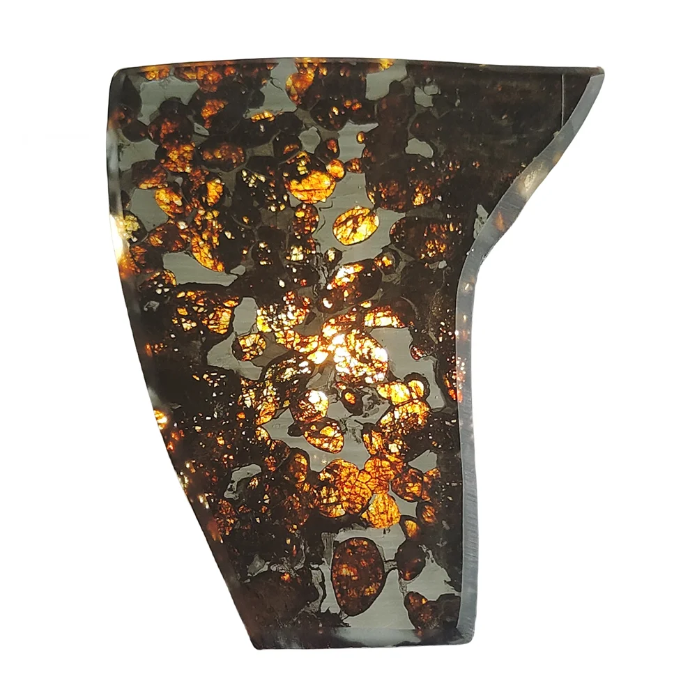 

27,3 г серио паллазит, ломтики оливкового метеорита, коллекция натурального материала метеорита, нарезки из Кении, TA307