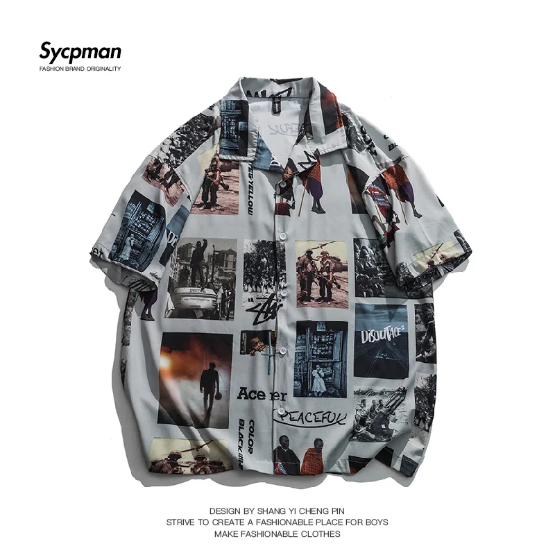 Summer Casual Shirt Mens Loose Tide Brand Personality Outside The Shirt Couple Coat Men
Summer Casual Shirt Mens Loose Tide Brand Personality Outside The Shirt Couple Coat Men