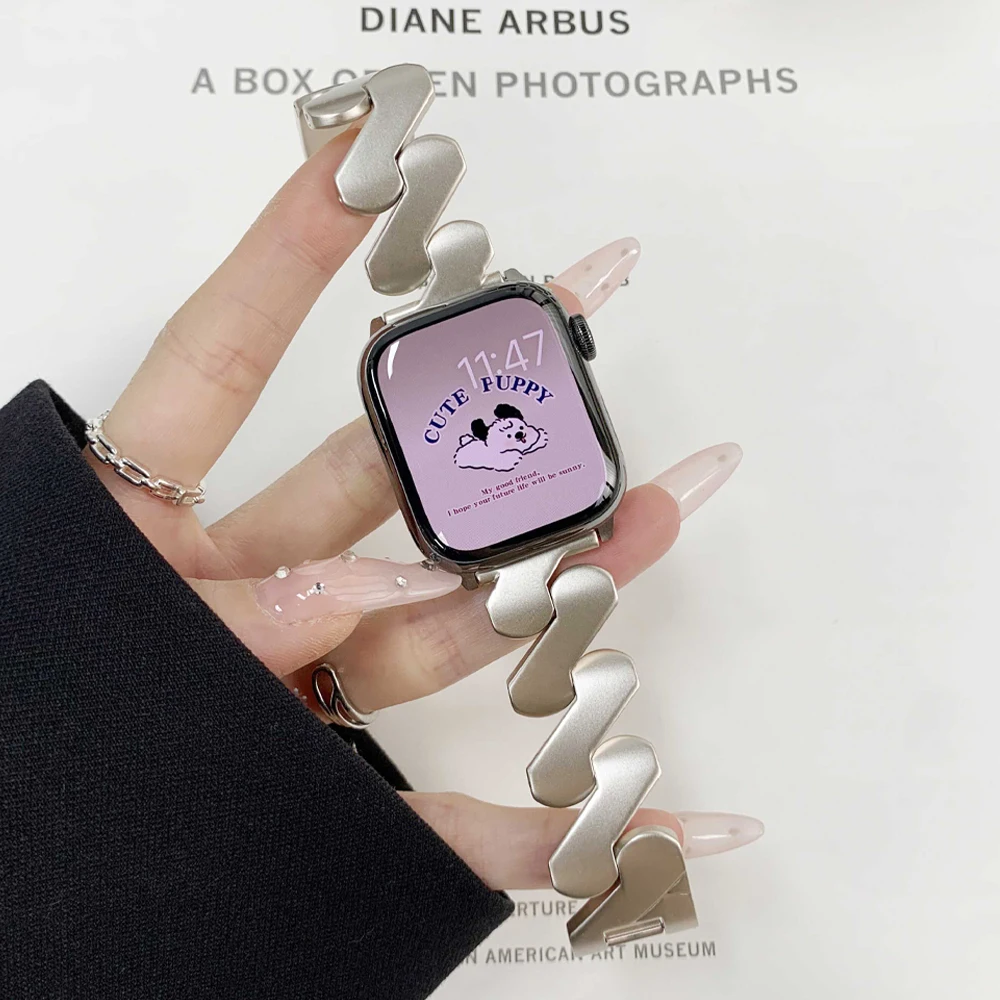 Браслет Starlight для Apple Watch 38 мм 40 41 мм 42 мм, браслет из нержавеющей стали для iWatch Ultra 49 мм Series 8 7 45 мм 6 5 4 44 мм
Браслет Starlight для Apple Watch 38 мм 40 41 мм 42 мм, браслет из нержавеющей стали для iWatch Ultra 49 мм Series 8 7 45 мм 6 5 4 44 мм