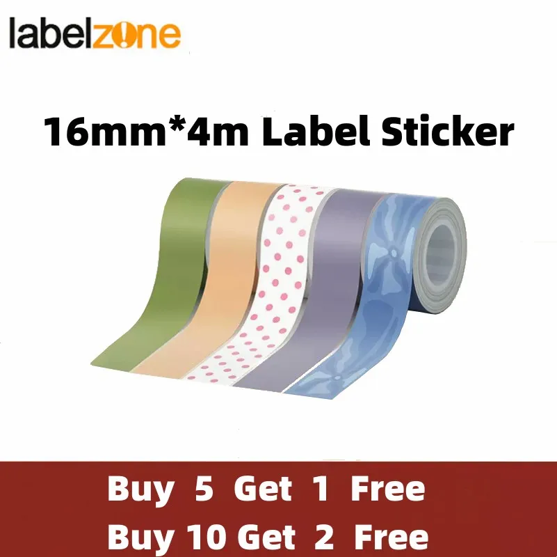 

Mini Label Tapes 16mm*4m Solid Color Waterproof Oli proof Sticker For MakeID Bluetooth Thermal Label Printer L1-A