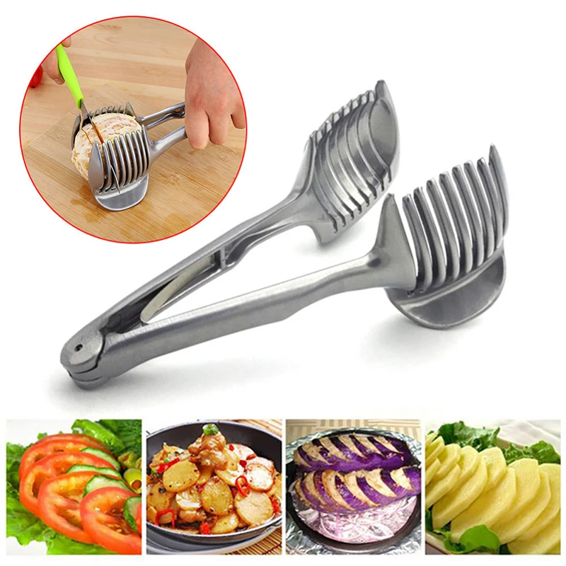 Kitchen Gadgets Handy Stainless Steel Onion Holder Potato Tomato Slicer Vegetable Fruit Cutter Accessories
Kitchen Gadgets Handy Stainless Steel Onion Holder Potato Tomato Slicer Vegetable Fruit Cutter Accessories