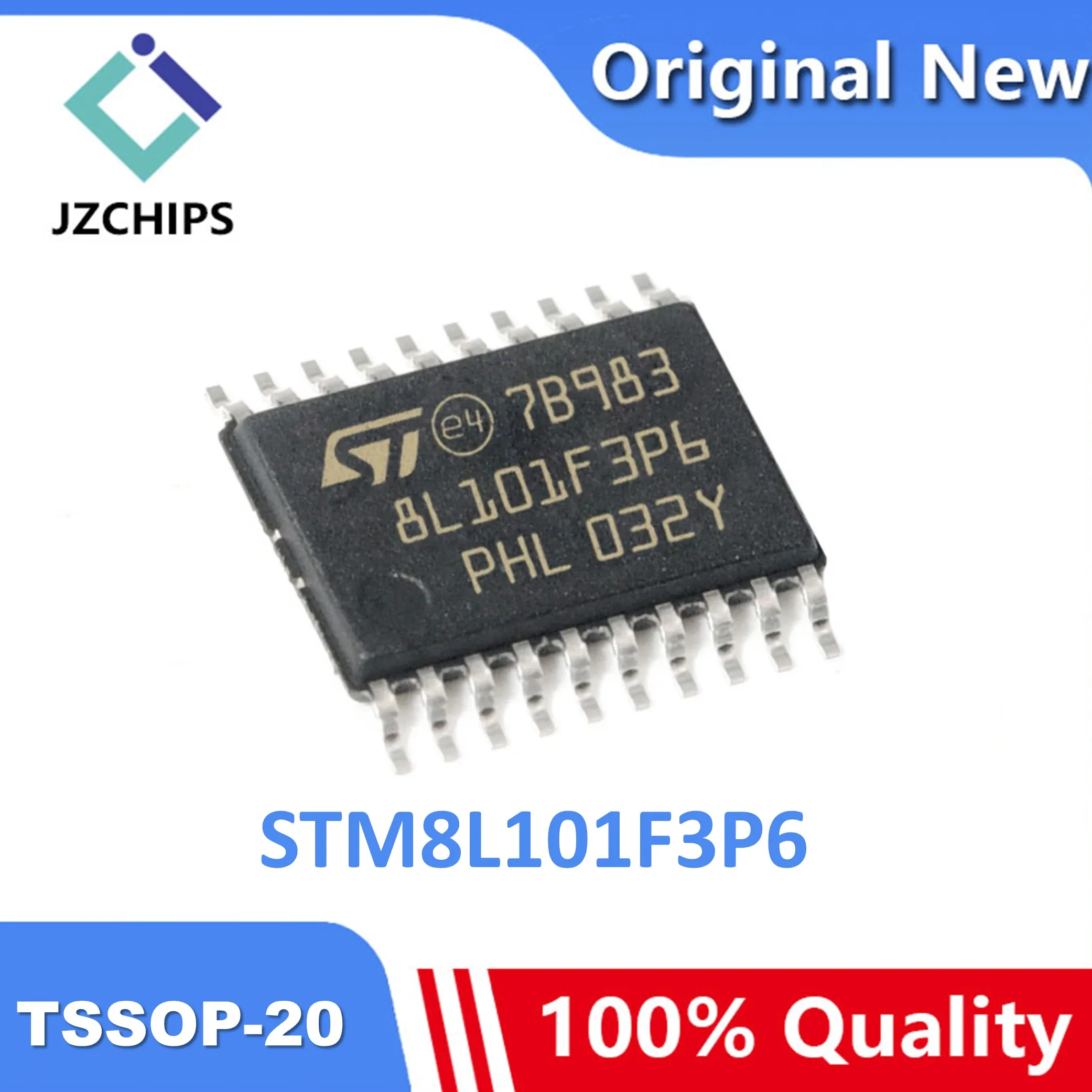 1pcs Original Genuine STM8L101F3P6TR TSSOP-20 STM8L101F3P6 8-bit tssop20 microcontroller single chip MCU/8KB/16MHZ flash memory 
1pcs Original Genuine STM8L101F3P6TR TSSOP-20 STM8L101F3P6 8-bit tssop20 microcontroller single chip MCU/8KB/16MHZ flash memory