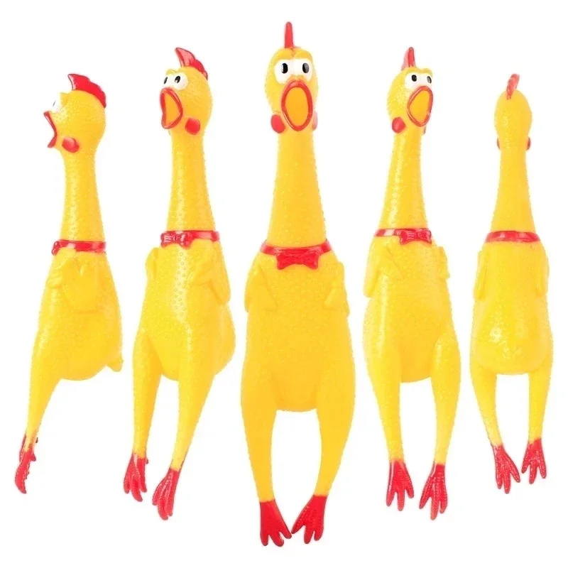 

New 2023 Hot Sell Screaming Chicken Pets Dog Toys Squeeze Squeaky Sound Funny Toy Safety Rubber For Dogs Molar Chew Toys