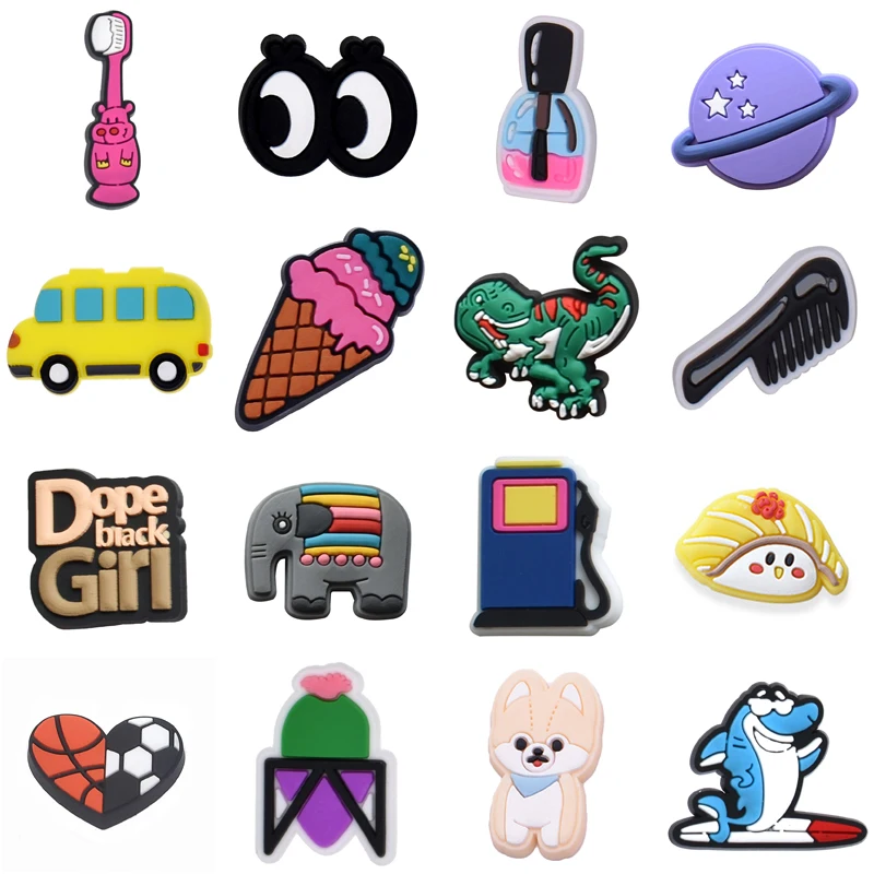 Sales 1Pcs PVC Shoes Charms Accessories Boys Girls Garden Clog Buckle Decorations Fit Croc Sandals Wristband Party Gifts
Sales 1Pcs PVC Shoes Charms Accessories Boys Girls Garden Clog Buckle Decorations Fit Croc Sandals Wristband Party Gifts