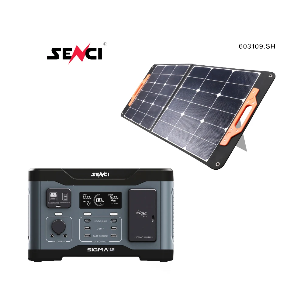 

SENCI Factory OEM ODM портативное зарядное устройство для солнечных панелей 1500 Вт Lifepo4 Аккумуляторная домашняя портативная электростанция на солнечной энергии
