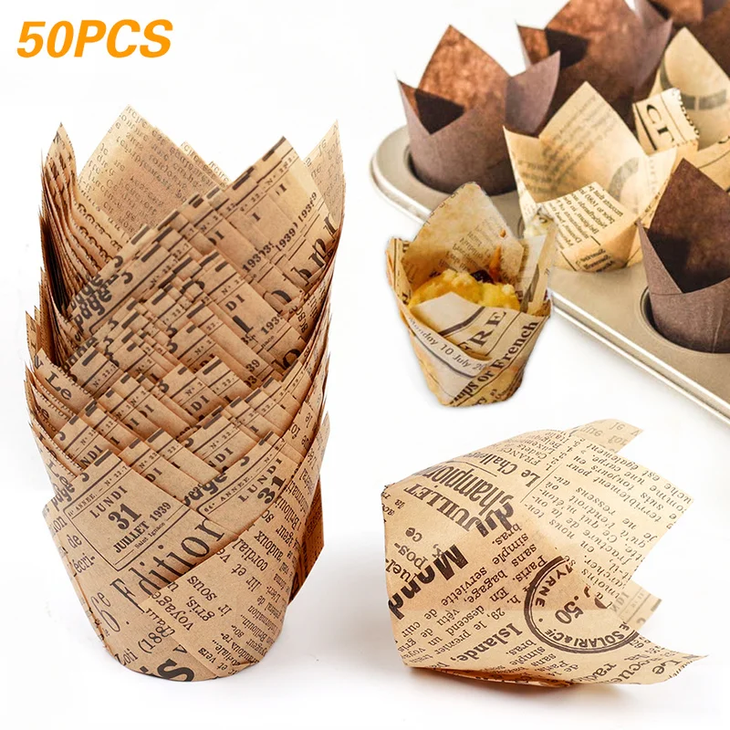 50pcs Newspaper Style Cupcake Liner Baking Cup For Wedding Party Caissettes Tulip Muffin Cupcake Paper Cup Oilproof Cake Wrapper
50pcs Newspaper Style Cupcake Liner Baking Cup For Wedding Party Caissettes Tulip Muffin Cupcake Paper Cup Oilproof Cake Wrapper