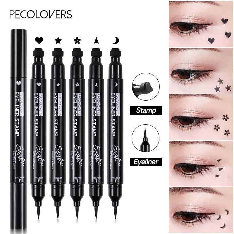 PECOLOVERS Double Head Liquid Eyeliner Pen Star Heart Stamp Eyeliner Quick Dry Eyeliner Pencil Cosmetics
PECOLOVERS Double Head Liquid Eyeliner Pen Star Heart Stamp Eyeliner Quick Dry Eyeliner Pencil Cosmetics