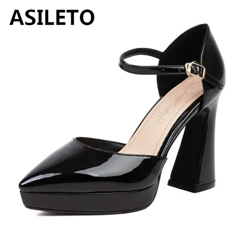 ASILETO Women Pumps Pointed Toe Block Heels Ankle Buckle Strap Shallow Party Big Size 33-46 Solid Red Black Sexy Spring S3650
ASILETO Women Pumps Pointed Toe Block Heels Ankle Buckle Strap Shallow Party Big Size 33-46 Solid Red Black Sexy Spring S3650