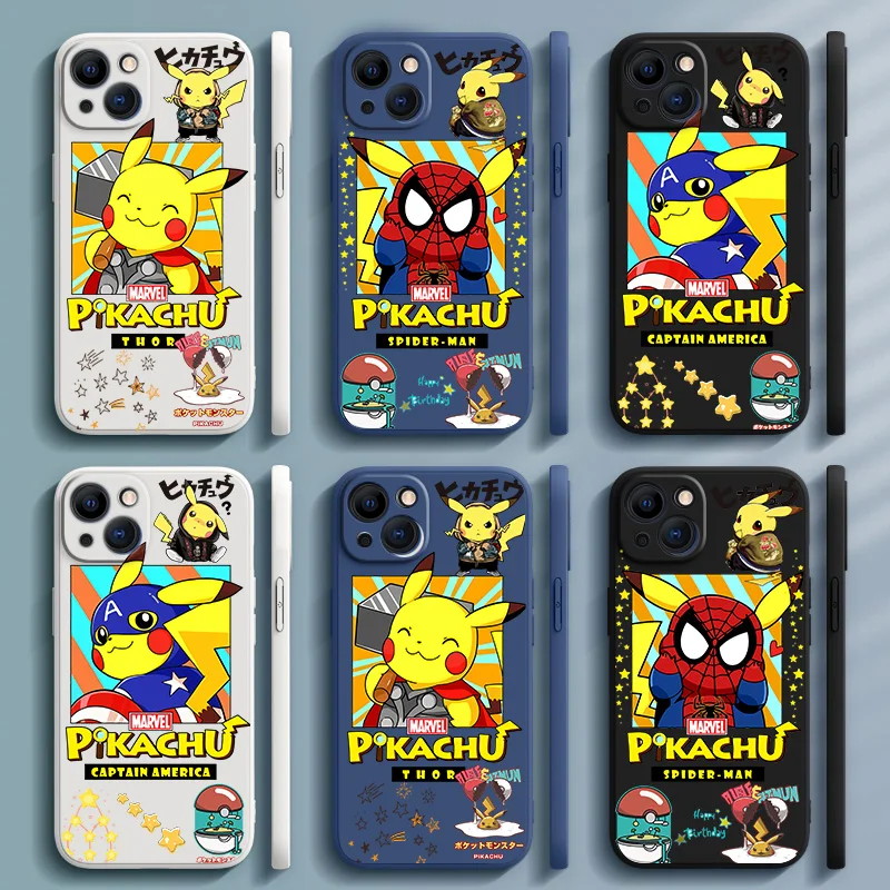 Good looking Pikachu imitates Marvel For Apple iPhone 12 13 Pro mini Pro Max XR XS XS MAX SE Liquid Rope Cover Funda Phone Case
Good looking Pikachu imitates Marvel For Apple iPhone 12 13 Pro mini Pro Max XR XS XS MAX SE Liquid Rope Cover Funda Phone Case
