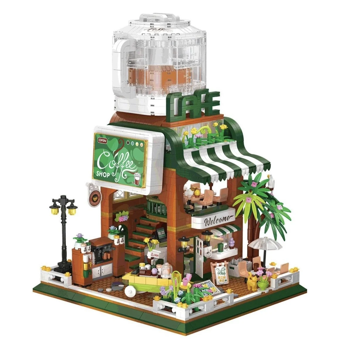 Classic Creative Cafe Shop Building Blocks Mini Bricks Streetview Train Coffee Shop Model Toys For Adults Friends
Classic Creative Cafe Shop Building Blocks Mini Bricks Streetview Train Coffee Shop Model Toys For Adults Friends