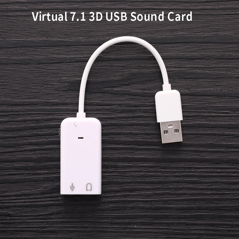 USB Sound Card Virtual 7.1 3D External USB Audio Adapter USB To Jack 3.5mm Earphone Micphone Sound Card for Laptop Notebook PC
USB Sound Card Virtual 7.1 3D External USB Audio Adapter USB To Jack 3.5mm Earphone Micphone Sound Card for Laptop Notebook PC