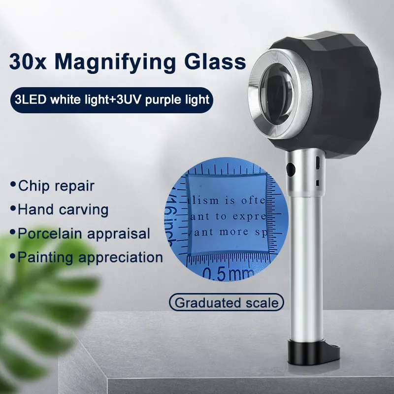 TOPOPTICAL 30x Professional LED Magnifying Glass Antique Jewelry Loupe Portable Metal Reading Magnifiers Stationery Archaeology
TOPOPTICAL 30x Professional LED Magnifying Glass Antique Jewelry Loupe Portable Metal Reading Magnifiers Stationery Archaeology
