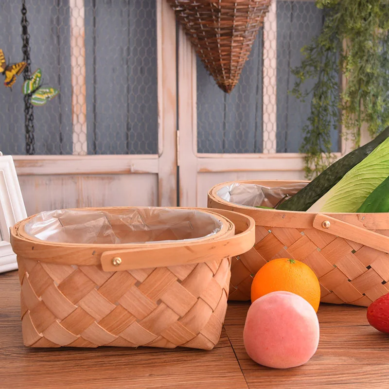 Bamboo Wicker Basket Multifunctional Storage Box Three-dimensional Handle Storage Items Exquisite And Beautiful Fruit Basket 
Bamboo Wicker Basket Multifunctional Storage Box Three-dimensional Handle Storage Items Exquisite And Beautiful Fruit Basket