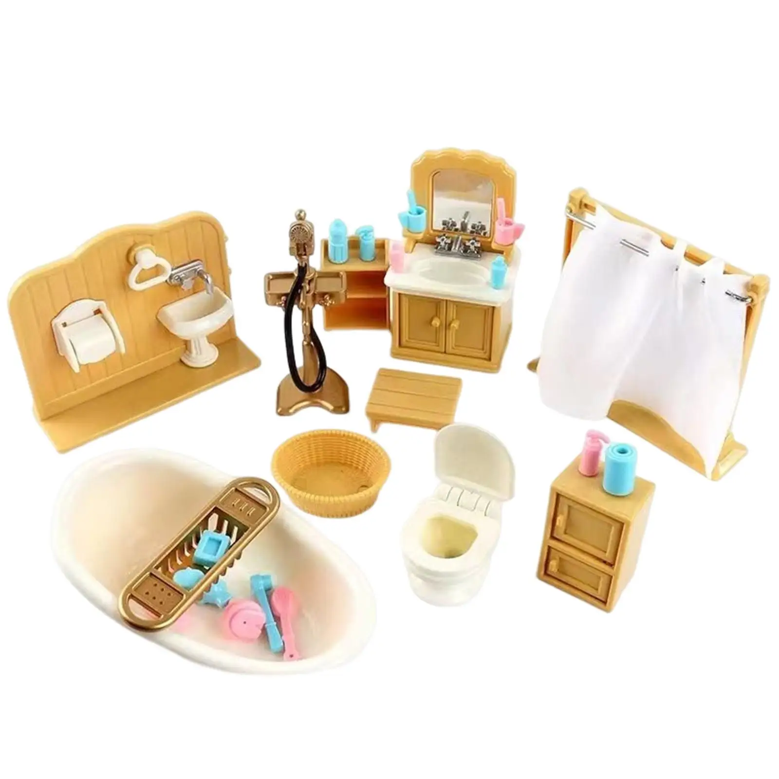 Creative Dollhouse Bathroom Set DIY Display Gift Dollhouse Furniture Shower Set for Ornament Living Room Adults Girl Boys Teens
Creative Dollhouse Bathroom Set DIY Display Gift Dollhouse Furniture Shower Set for Ornament Living Room Adults Girl Boys Teens