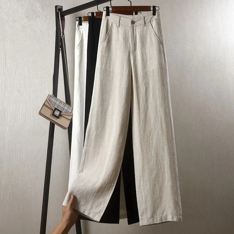 Cotton Linen Wide Leg Pants Women's Casual High Waist Drop Trousers 2023 Solid Loose Fit Straight Leg Pants pantalones de mujer
Cotton Linen Wide Leg Pants Women's Casual High Waist Drop Trousers 2023 Solid Loose Fit Straight Leg Pants pantalones de mujer
