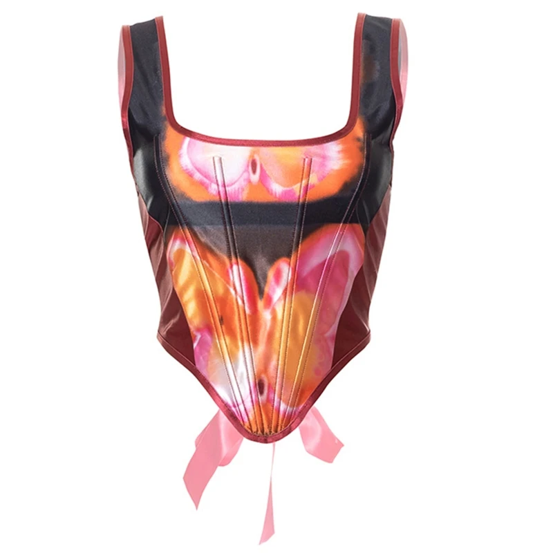E9LC Butterfly Bustier Crop Top Corset Tops Backless Bustier Tank Top To Wear Out
E9LC Butterfly Bustier Crop Top Corset Tops Backless Bustier Tank Top To Wear Out
